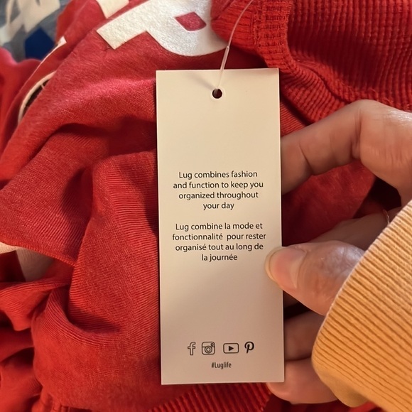 NWT LUG comfy long Sleeve Tee EAT SLEEP LUG REPEAT L large Red RARE! - Picture 8 of 11